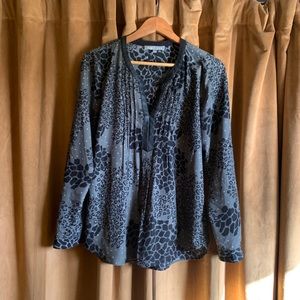 Animal Print Black & Grey Blouse